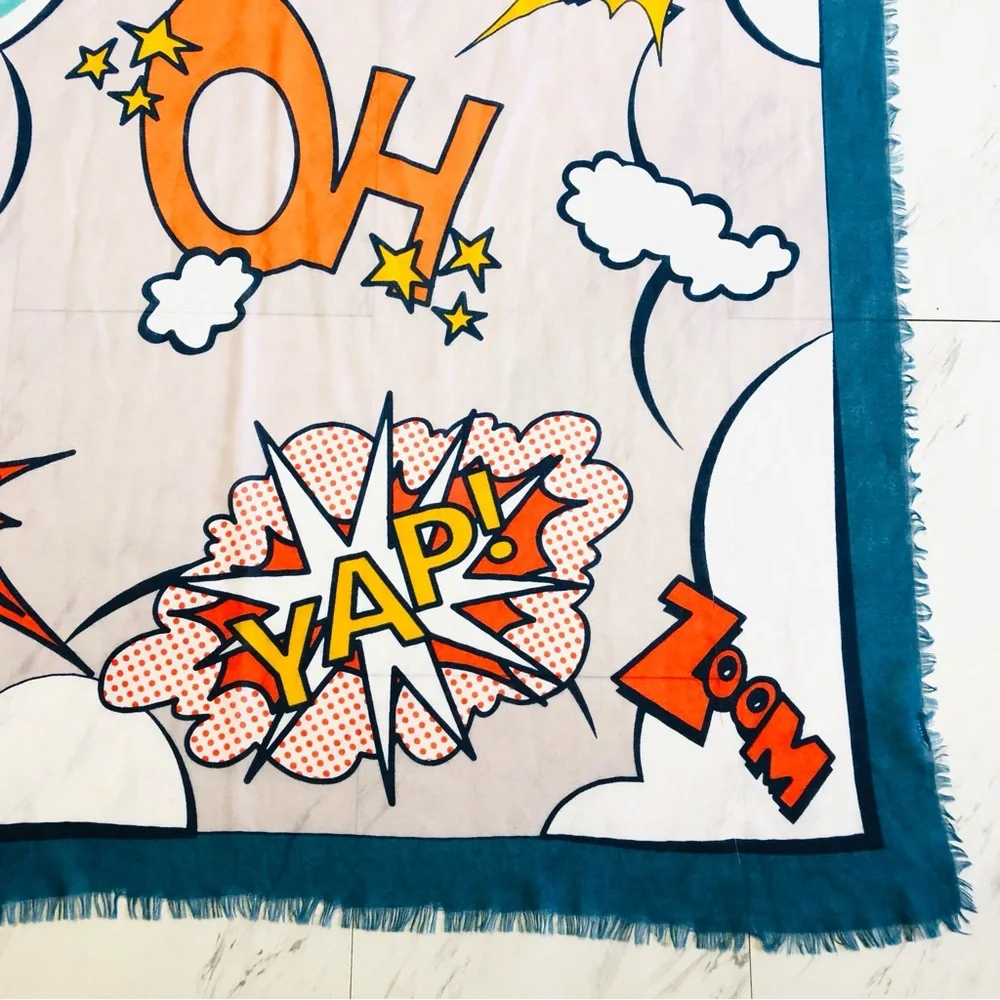 Whimsical Colorful Scarf Retro Super Hero Noise Sound Effect Animation Cartoon